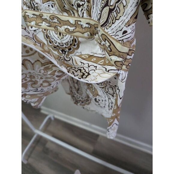 Susan Bristol Printed Short Sleeve Linen Top Women's Size Small - Picture 4 of 6